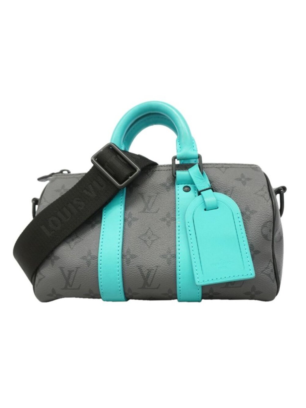 Louis Vuitton Handbag Monogram Eclipse Reverse Keepall Bandouliere 25 Turquoise